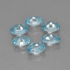 Pedras preciosas de zircão azul natural de 4,26 ct, corte oval, VVS-VS