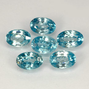 Pedras preciosas de zircão azul natural de  ct, corte oval, VVS-VS