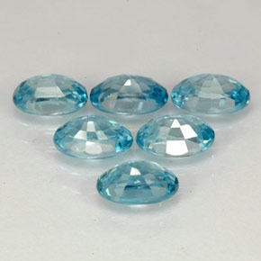 Pedras preciosas de zircão azul natural de  ct, corte oval, VVS-VS