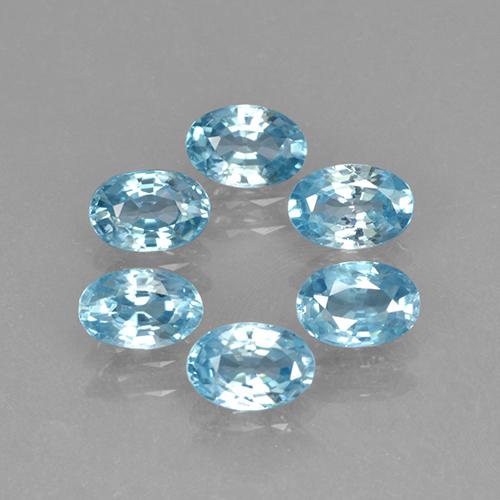 Pedras preciosas de zircão azul natural de 4,36 ct, corte oval, VVS-VS