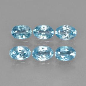 Pedras preciosas de zircão azul natural de 4,36 ct, corte oval, VVS-VS