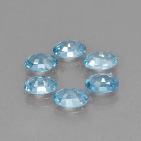 Pedras preciosas de zircão azul natural de 4,36 ct, corte oval, VVS-VS