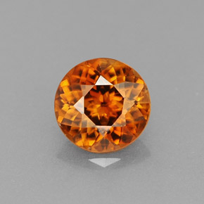 Zircão laranja natural 0,94ct, corte redondo, VVS-VS