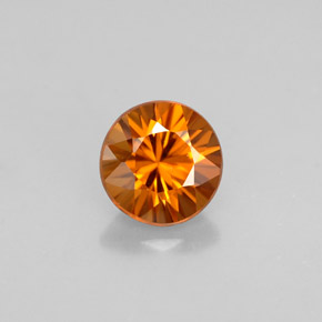 Zircão laranja natural 0,93ct, corte redondo, VVS-VS