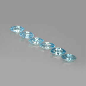 Pedras preciosas de zircão azul natural de  ct, marquise, VVS-VS