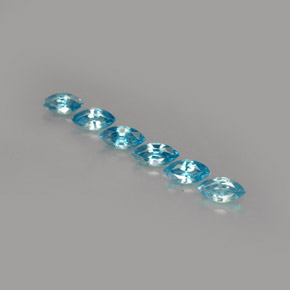 Pedras preciosas de zircão azul natural de  ct, marquise, VVS