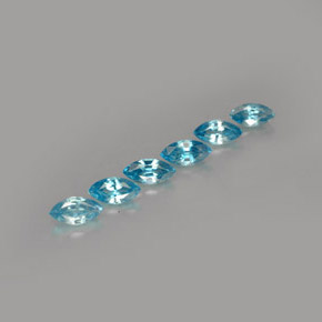 Pedras preciosas de zircão azul natural de  ct, marquise, VVS
