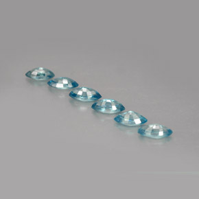 Pedras preciosas de zircão azul natural de  ct, marquise, VVS