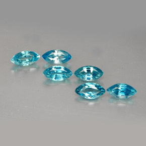 Pedras preciosas de zircão azul natural de  ct, marquise, VVS