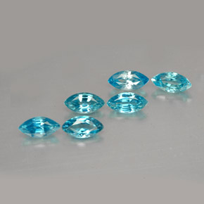 Pedras preciosas de zircão azul natural de  ct, marquise, VVS