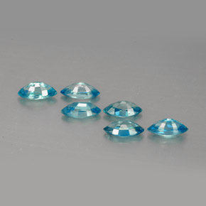 Pedras preciosas de zircão azul natural de  ct, marquise, VVS