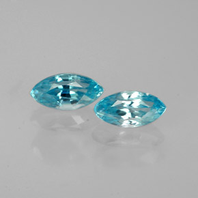 Pedras preciosas de zircão azul natural de  ct, marquise, VVS-VS