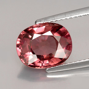 Zircão rosa natural 4,18ct, corte oval, VVS