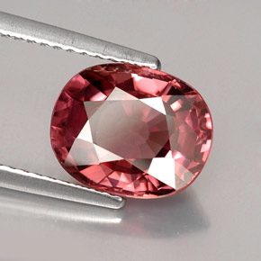 Zircão rosa natural 4,18ct, corte oval, VVS