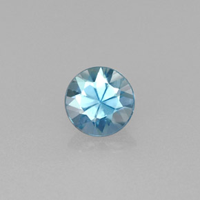 Zircão azul natural 0,68ct, corte redondo, VS