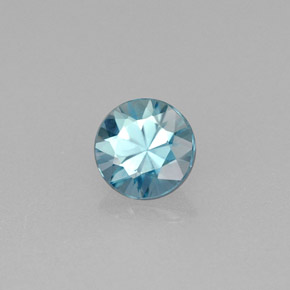 Zircão azul natural 0,68ct, corte redondo, VS