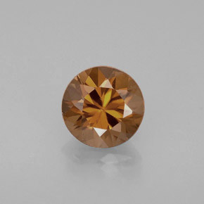 Zircão laranja natural 0,89ct, corte redondo, VVS