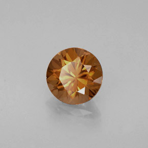 Zircão laranja natural 0,89ct, corte redondo, VVS