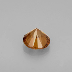 Zircão laranja natural 0,89ct, corte redondo, VVS