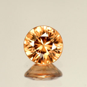 Zircão laranja natural 0,92ct, corte redondo, VVS