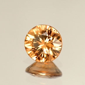 Zircão laranja natural 0,92ct, corte redondo, VVS