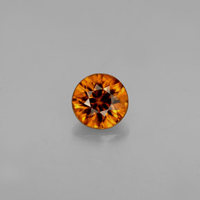 Zircão laranja natural 0,91ct, corte redondo, VVS-VS