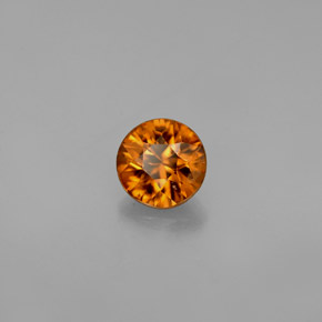 Zircão laranja natural 0,91ct, corte redondo, VVS-VS