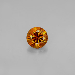 Zircão laranja natural 0,90ct, corte redondo, VVS
