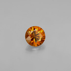 Zircão laranja natural 0,90ct, corte redondo, VVS