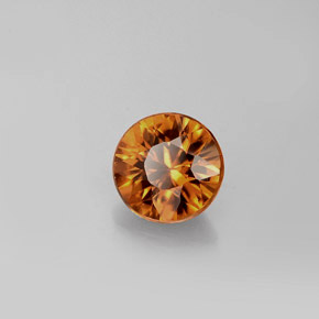 Zircão laranja natural 0,99ct, corte redondo, VVS