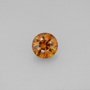 Zircão laranja natural 1,01ct, corte redondo, VVS-VS
