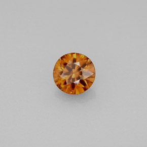 Zircão laranja natural 1,01ct, corte redondo, VVS-VS