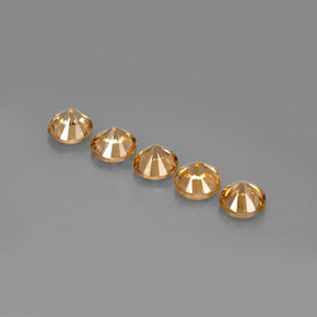 Pedras preciosas de zircão laranja natural de  ct, corte redondo, VVS-VS