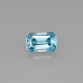 Zircão Azul Natural 0.94ct, Corte Esmeralda, VVS
