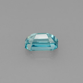 Zircão azul natural 0,97ct, corte esmeralda, VVS