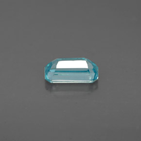 Zircão azul natural 0,88ct, corte esmeralda, VVS
