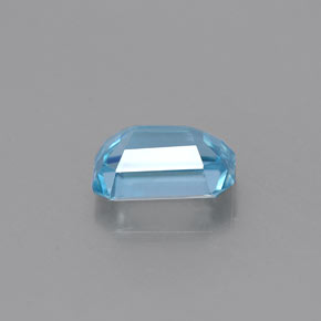 Zircão azul natural 0,86ct, corte esmeralda, VVS