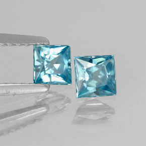 Pedras preciosas de zircão azul natural de  ct, quadrado, VVS-VS