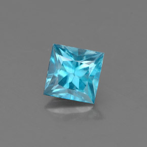 Zircão azul natural 0,58ct, quadrado, VS