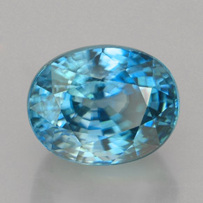 Zircão azul natural 5,80ct, corte oval, VVS-VS