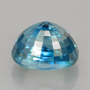 Zircão azul natural 5,80ct, corte oval, VVS-VS