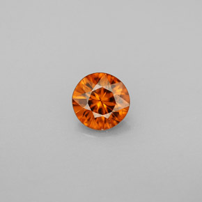 Zircão laranja natural 0,80ct, corte redondo, VS