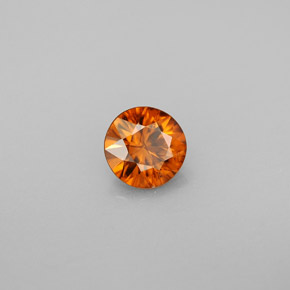 Zircão laranja natural 0,80ct, corte redondo, VS