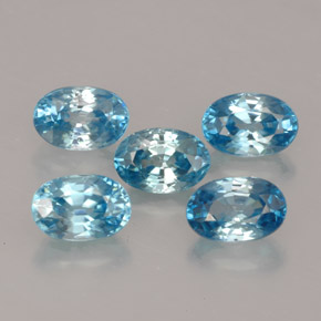 Pedras preciosas de zircão azul natural de  ct, corte oval, VVS