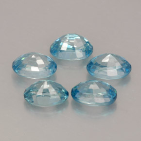 Pedras preciosas de zircão azul natural de  ct, corte oval, VVS