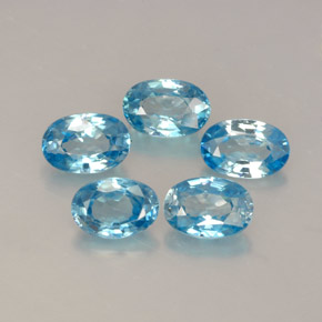 Pedras preciosas de zircão azul natural de  ct, corte oval, VVS