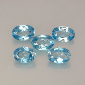 Pedras preciosas de zircão azul natural de  ct, corte oval, VVS