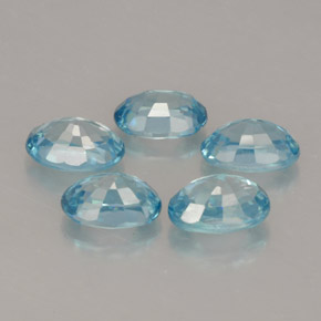 Pedras preciosas de zircão azul natural de  ct, corte oval, VVS