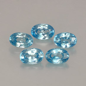 Pedras preciosas de zircão azul natural de  ct, corte oval, VVS