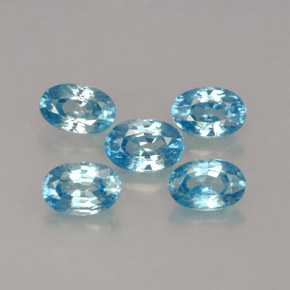 Pedras preciosas de zircão azul natural de  ct, corte oval, VVS
